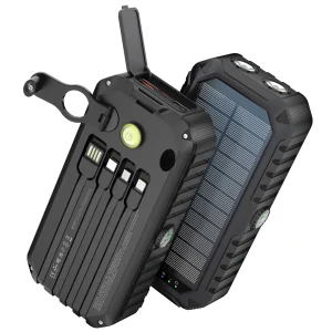 40,000mAh Solar Power Bank – Hand Crank, Dual USB/Type-C, LED Light