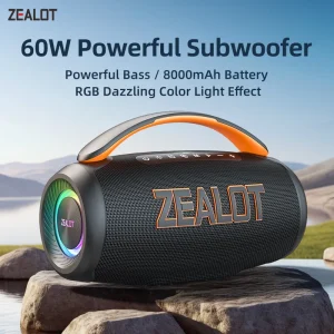 Zealot P12 Waterproof 60W Bluetooth Speaker with Lighting & TWS