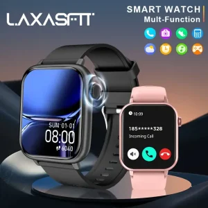 LAXASFIT 2025 | Waterproof | Bluetooth Call | Voice Assistant | 100+ Sports | Android/iOS