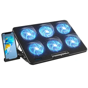 Coolcold Laptop Cooler with 6 Fans & Adjustable Wind Speed